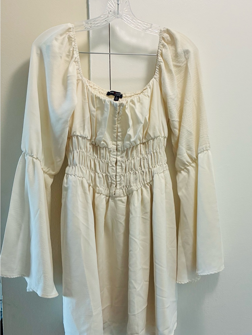 Peasant Mini Dress with Smocked Waist